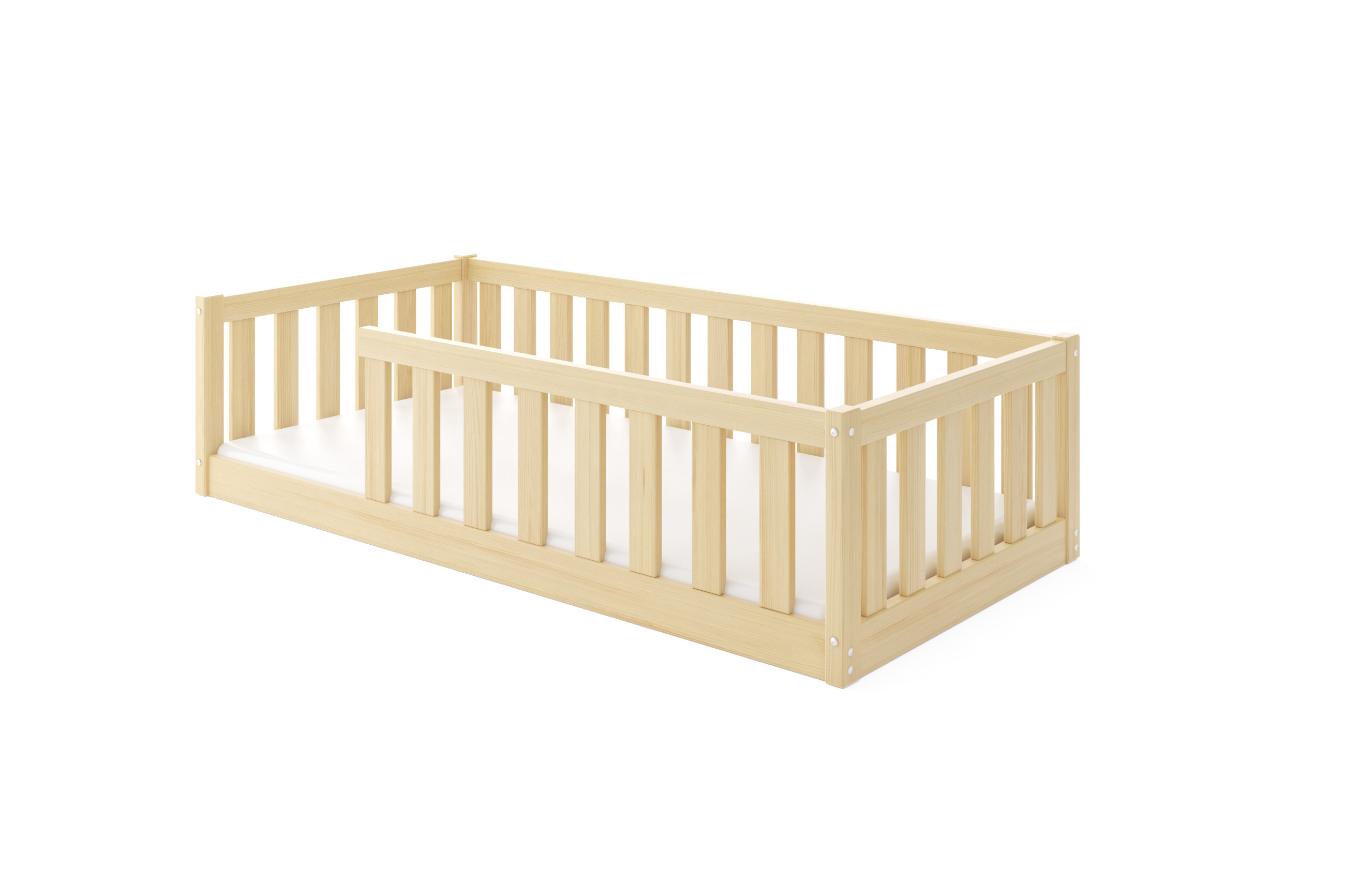 Detská posteľ BELLA SIMA 160x80 Montessori z masívu – prírodná borovica