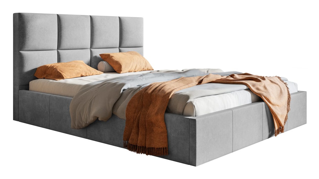 Čalúnená posteľ s úložným priestorom SLIM 1 — modrosivá | 180×200