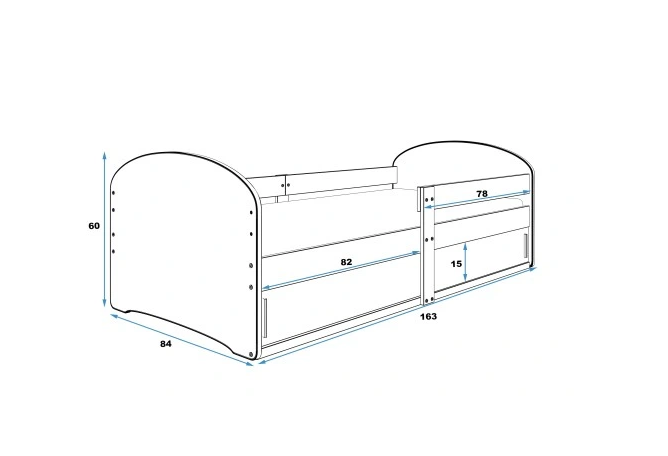 Posteľ LUKI 160x80cm - Grafit - AUTO START