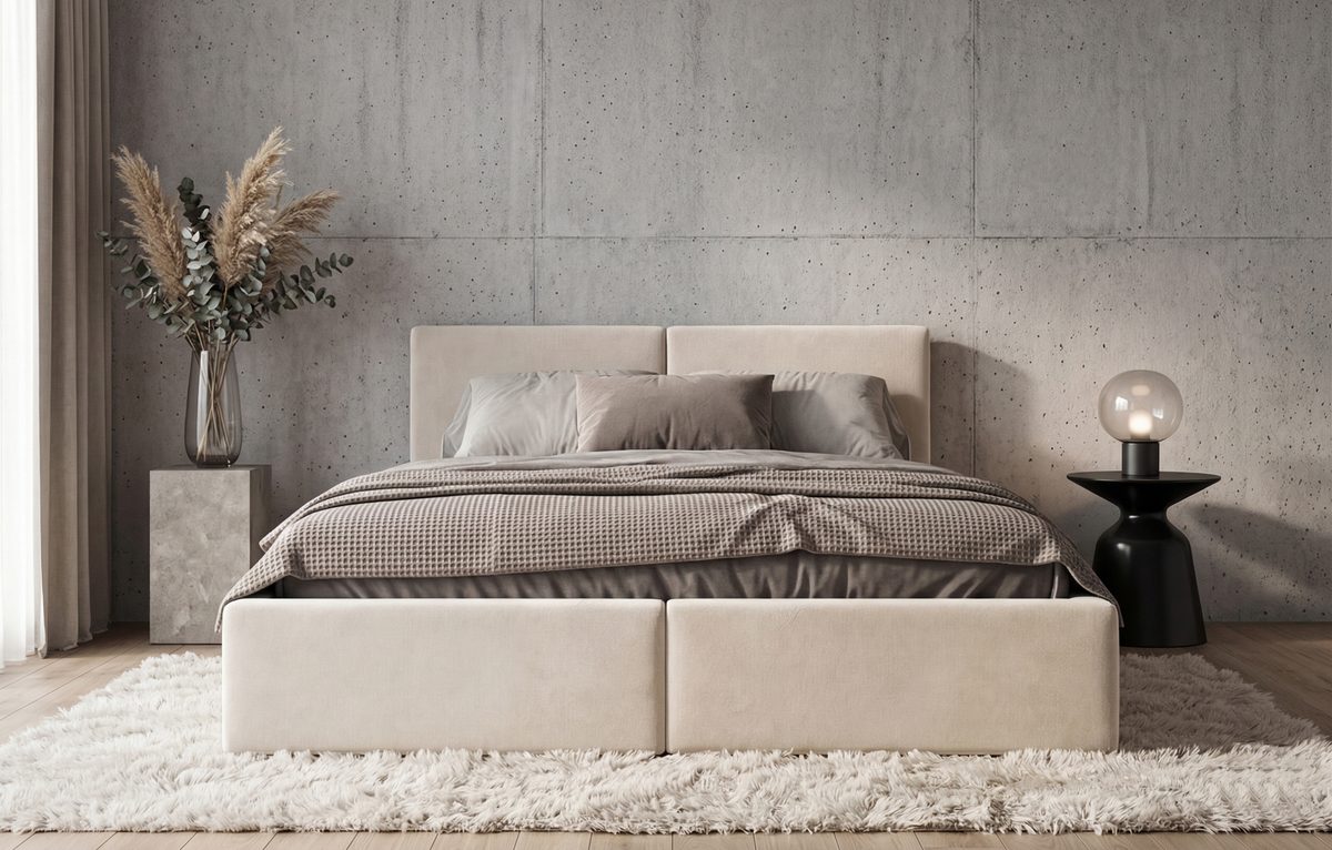 Čalúnená posteľ s úložným priestorom HILTON 160x200 - kašmírová