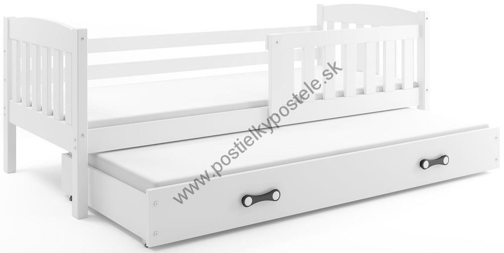 Posteľ s prístelkou KUBO 2 - 200x90cm Biely - Biely