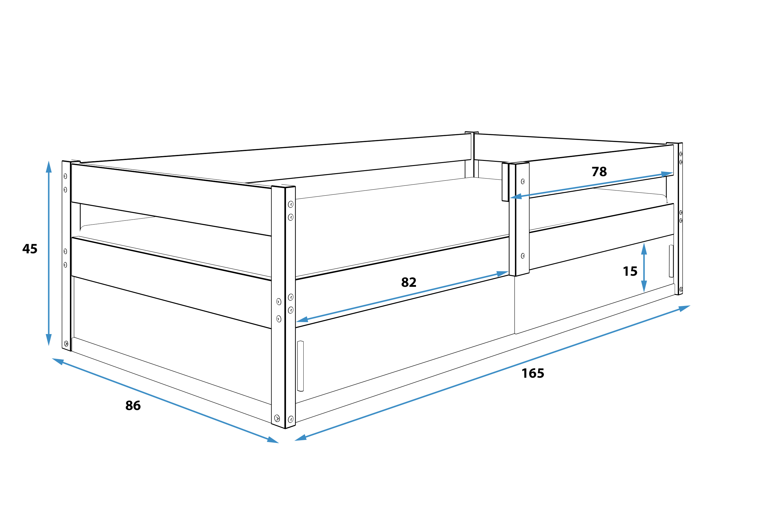 Posteľ HUGO 160x80cm - Borovica