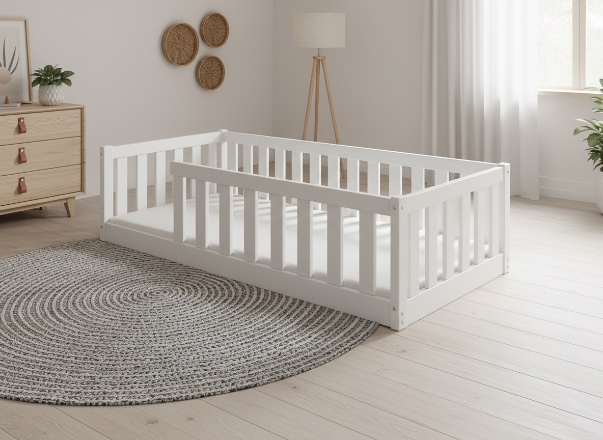 Detská posteľ BELLA SIMA 160x80 Montessori z masívu – biela