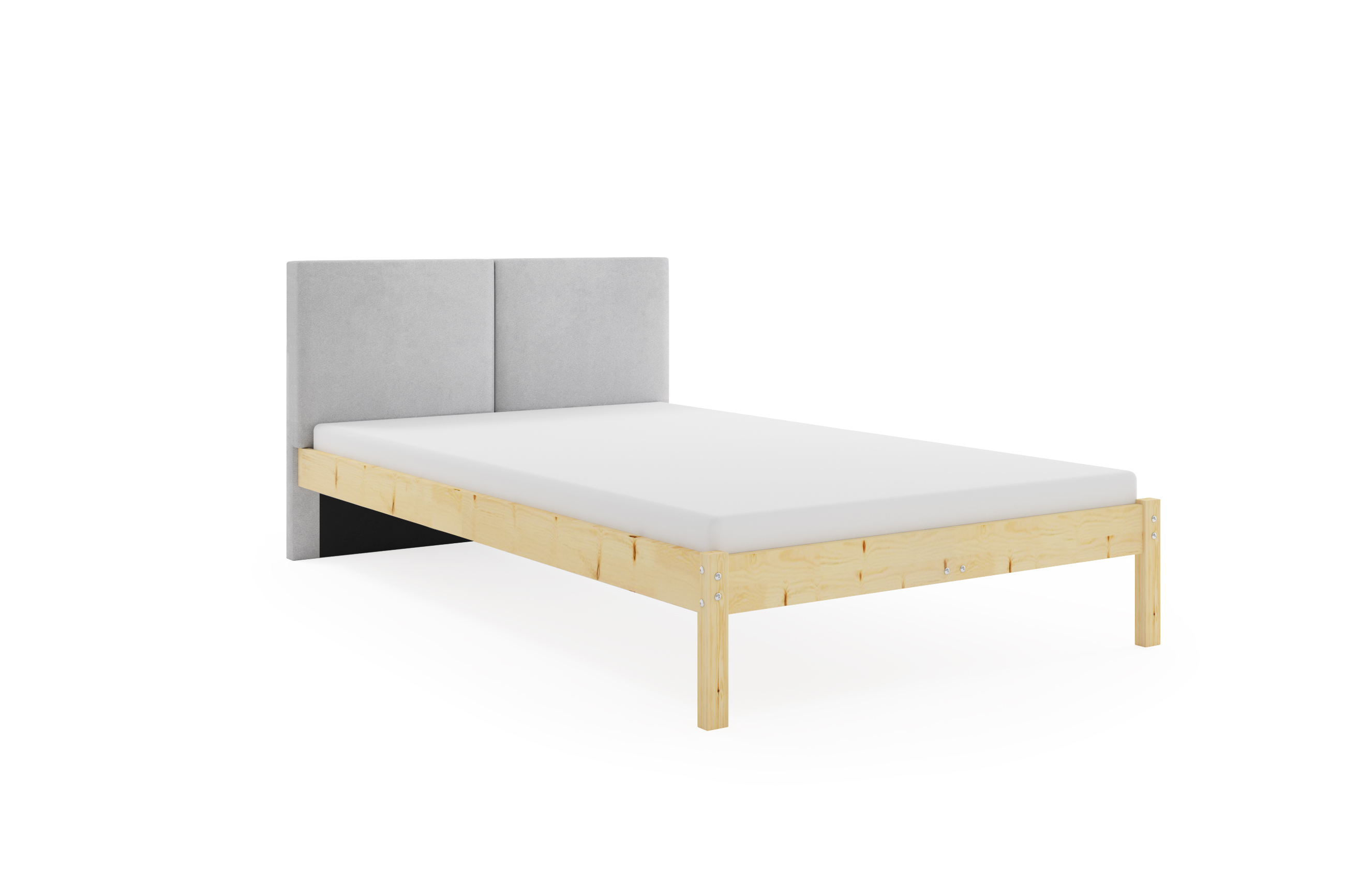 Manželská posteľ GALAXY so sivým čelom 140x200 cm - prírodná borovica