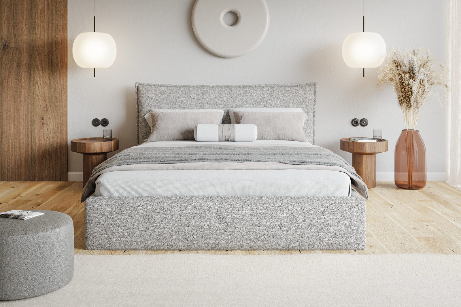 Čalúnená manželská posteľ s úložným priestorom SLIM 14 - striebornosivá | 160×200