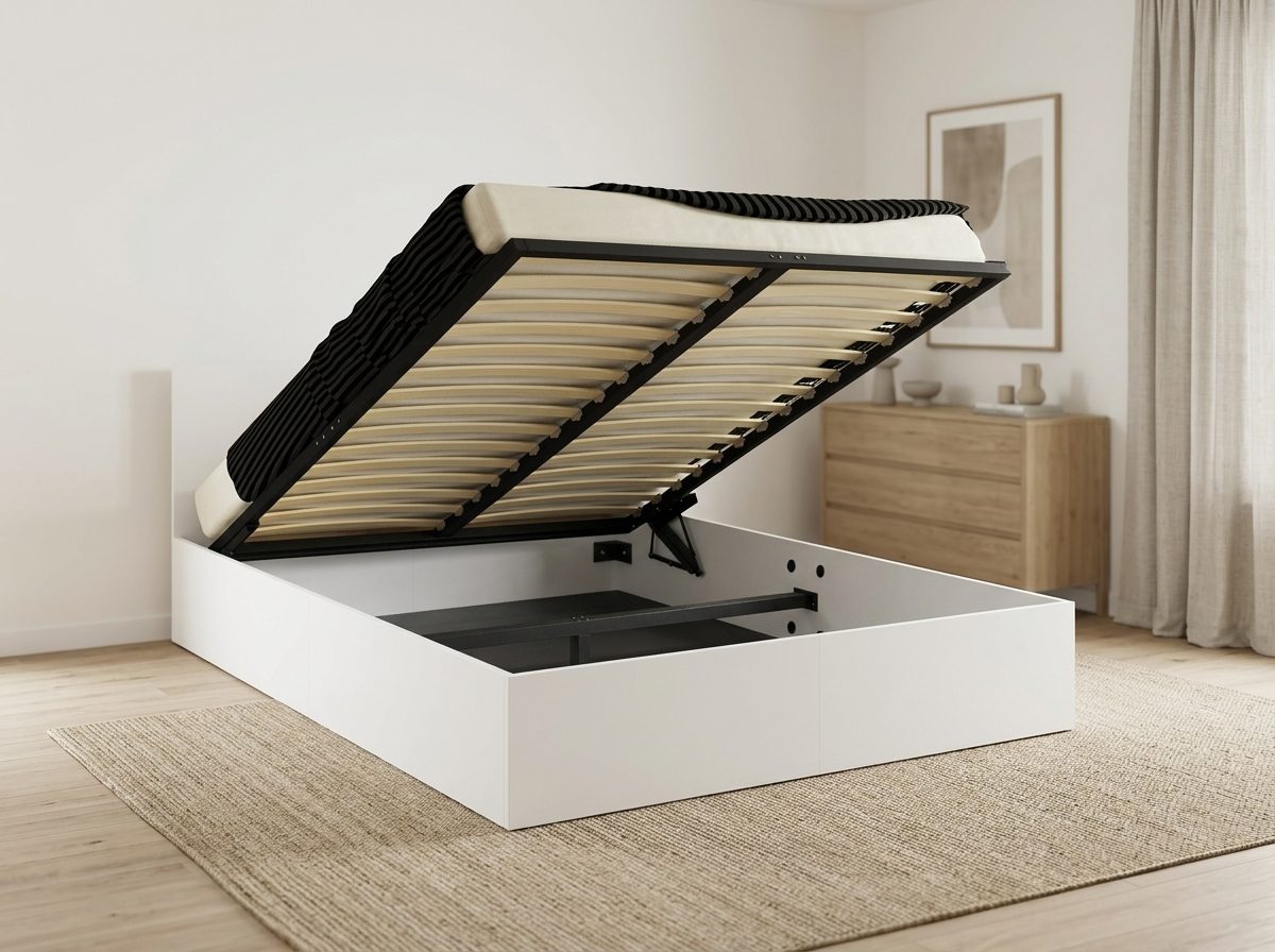 Manželská posteľ s úložným priestorom PAX 160x200 – biela
