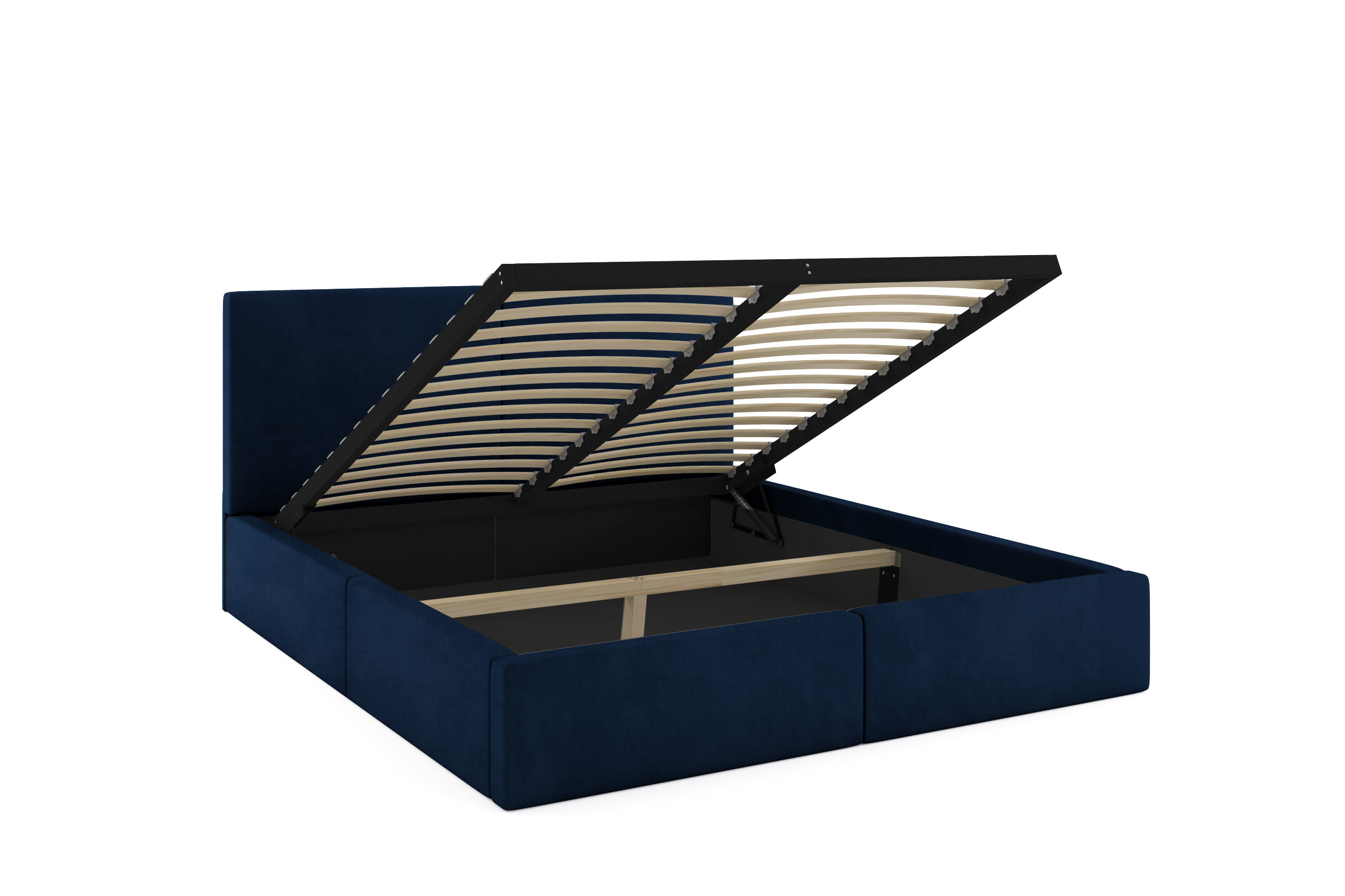 Čalúnená posteľ s úložným priestorom HILTON 160x200 - modrá