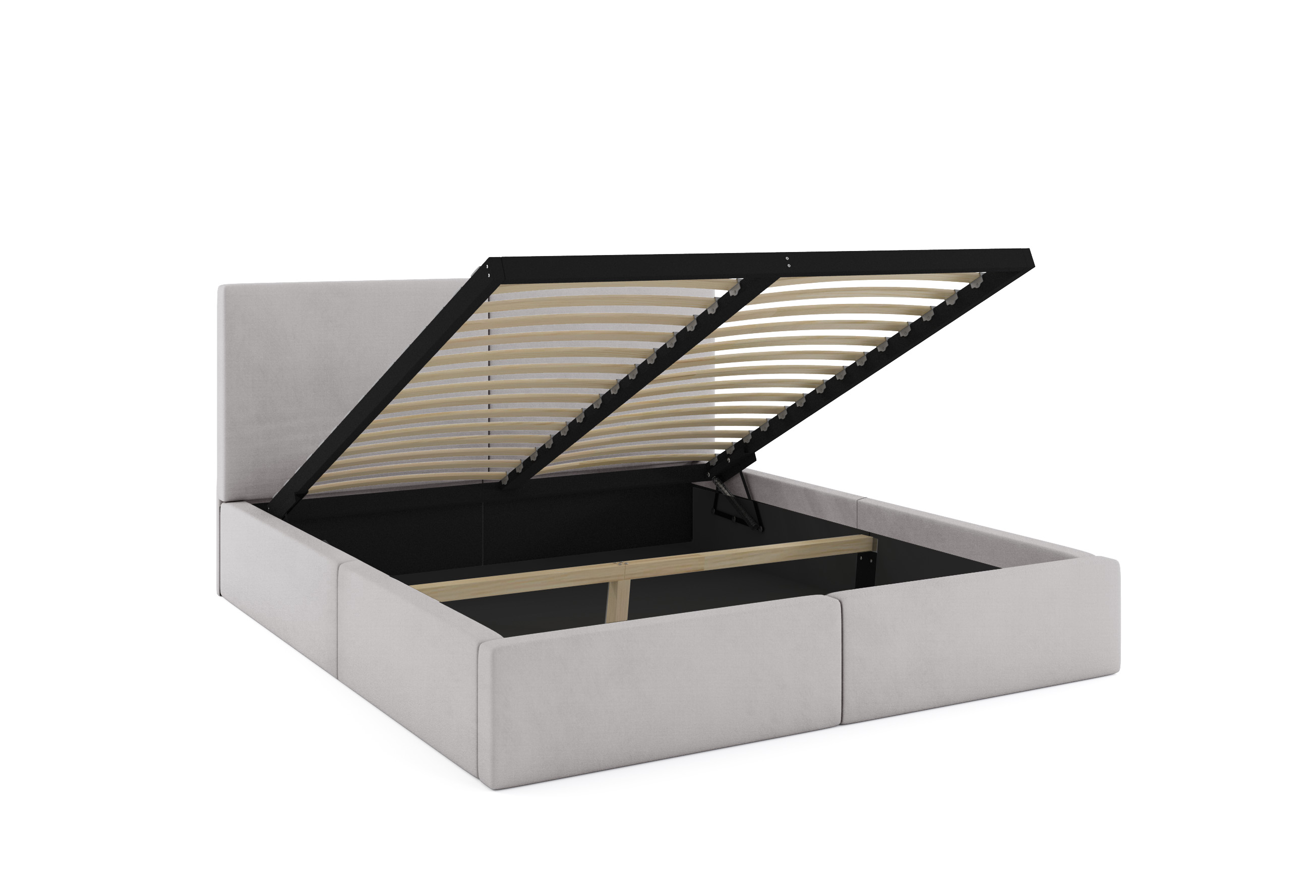 Čalúnená posteľ s úložným priestorom HILTON 160x200 - sivá