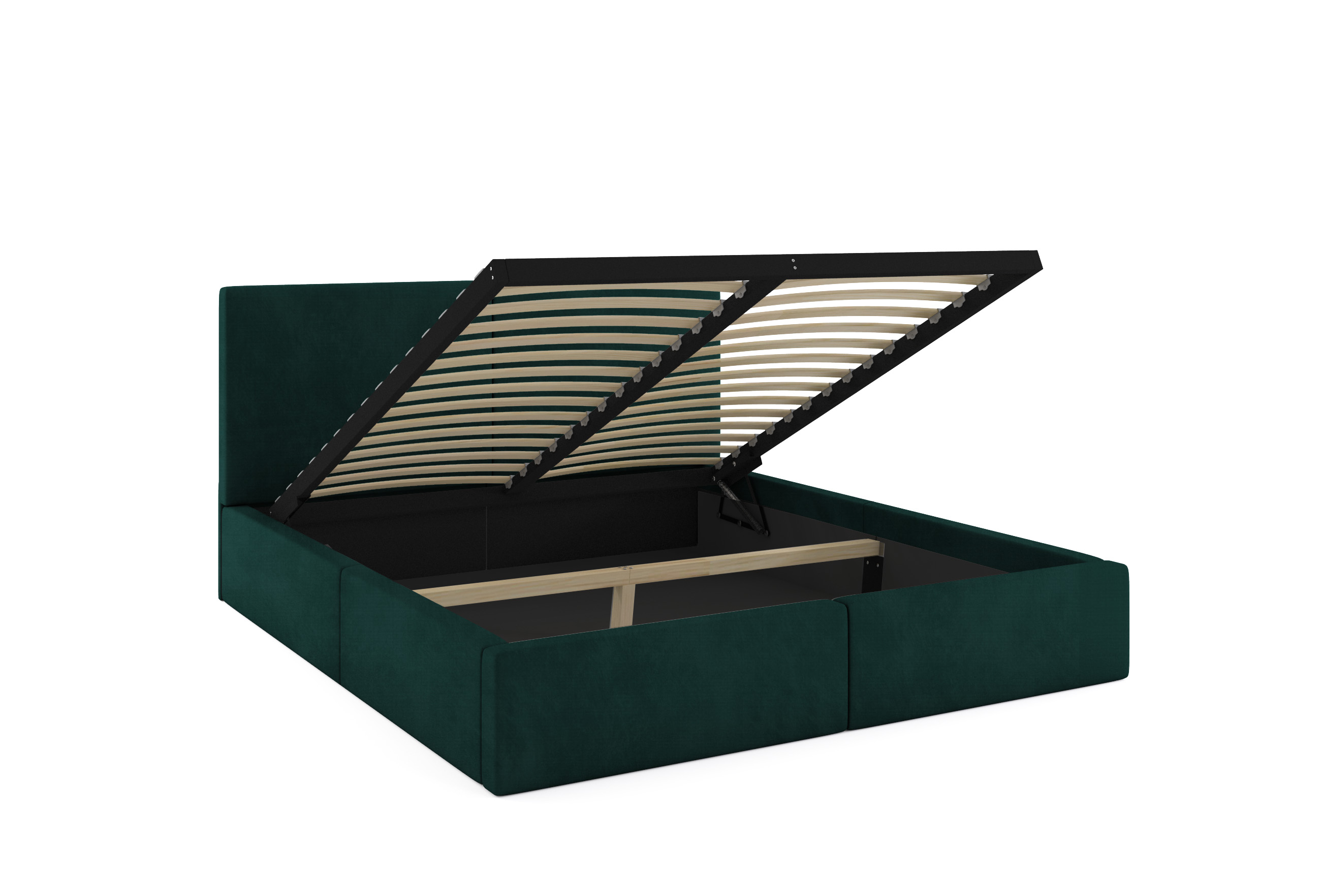 Čalúnená posteľ s úložným priestorom HILTON 120x200 - zelená