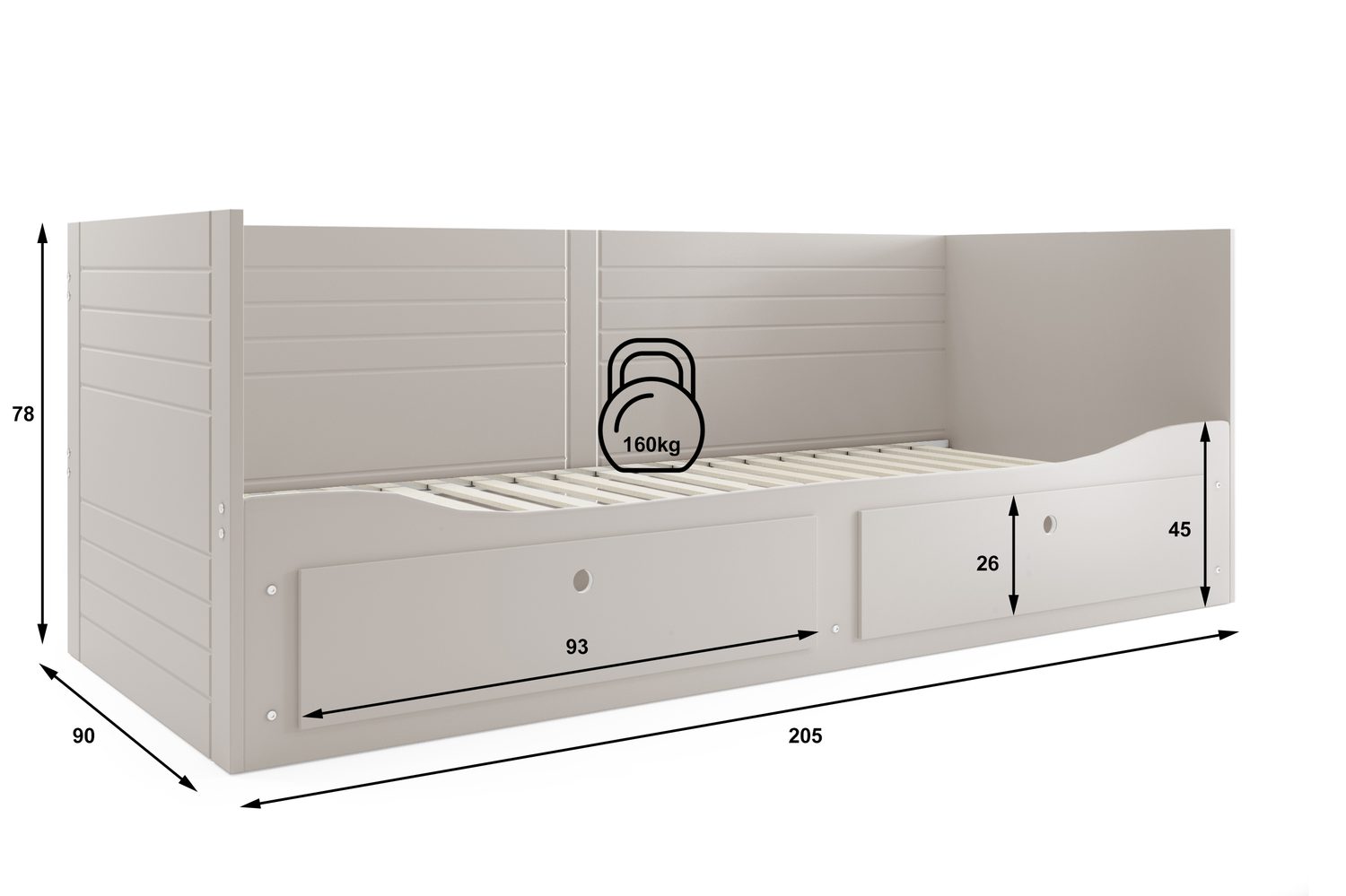 Rozkladacia posteľ HERMES 2 200x80 kašmírová