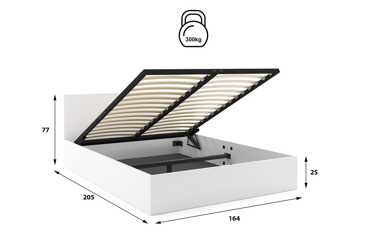 Manželská posteľ s úložným priestorom PAX 160x200 – biela