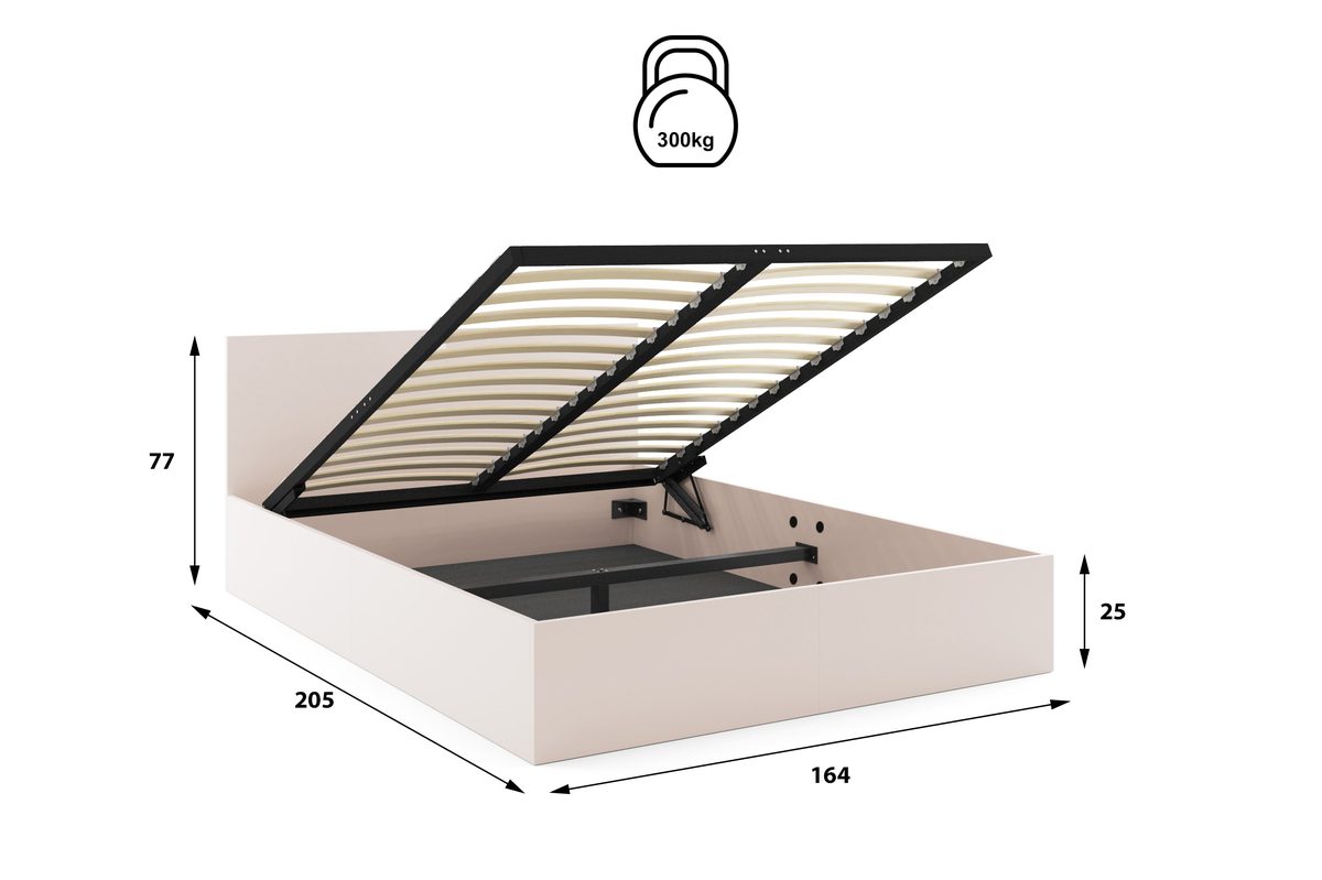 Manželská posteľ s úložným priestorom PAX 160x200 – kašmírová
