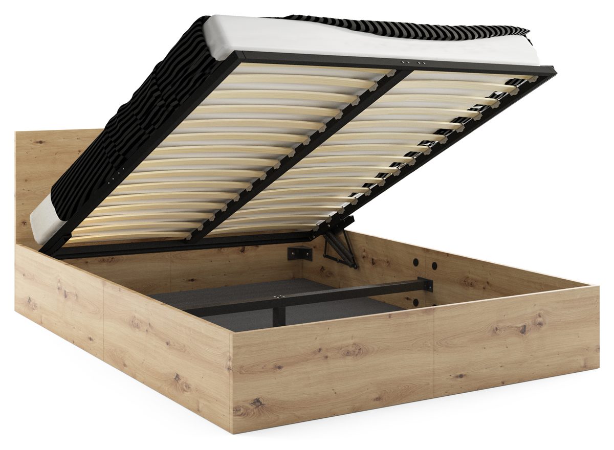 Manželská posteľ s úložným priestorom PAX 140x200 – dub artisan