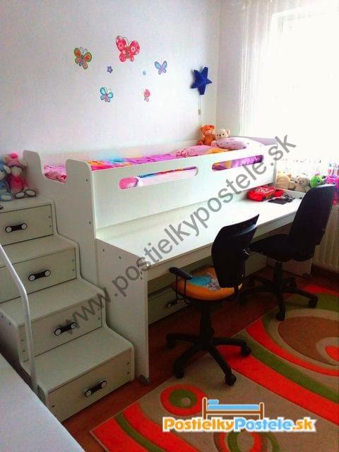 Multifunkčná poschodová posteľ MAX 1 - 200x80cm - Biely - Biely
