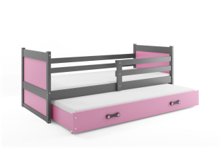 Posteľ s prístelkou RICO 2 190x90 Grafitová - Ružová