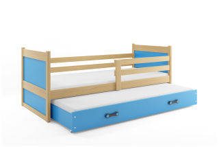 Posteľ s prístelkou RICO 2 190x90 Borovica - Modrá