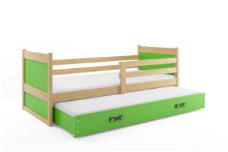 Posteľ s prístelkou RICO 2 190x90 Borovica - Zelená