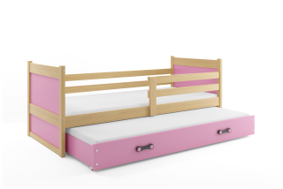 Posteľ s prístelkou RICO 2 190x90 Borovica - Ružová