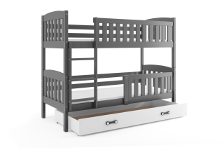 Poschodová posteľ KUBO 200x90 | grafitová - biela