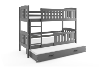 Poschodová posteľ s prístelkou KUBO 3 200x90 grafitová