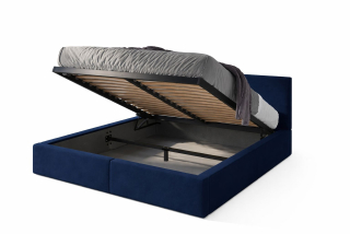 Čalúnená posteľ s úložným priestorom HILTON 120x200 - modrá