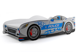 Posteľ Auto 160x80 Polícia | sivá