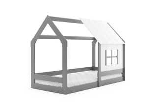 Domčeková posteľ so strieškou DOMČEK 1 160×80 cm grafitová