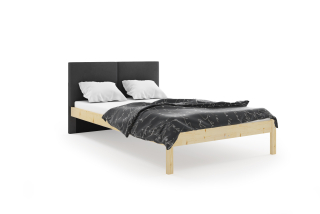 Manželská posteľ GALAXY s grafitovým čelom 140x200 cm - prírodná borovica