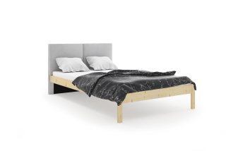 Manželská posteľ GALAXY so sivým čelom 140x200 cm - prírodná borovica