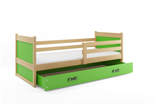 Posteľ RICO 1 190x90 borovica - zelená