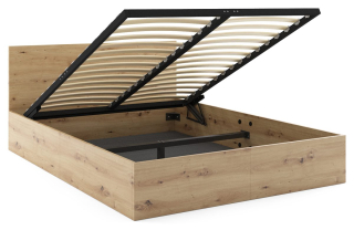Manželská posteľ s úložným priestorom PAX 140x200 – dub artisan