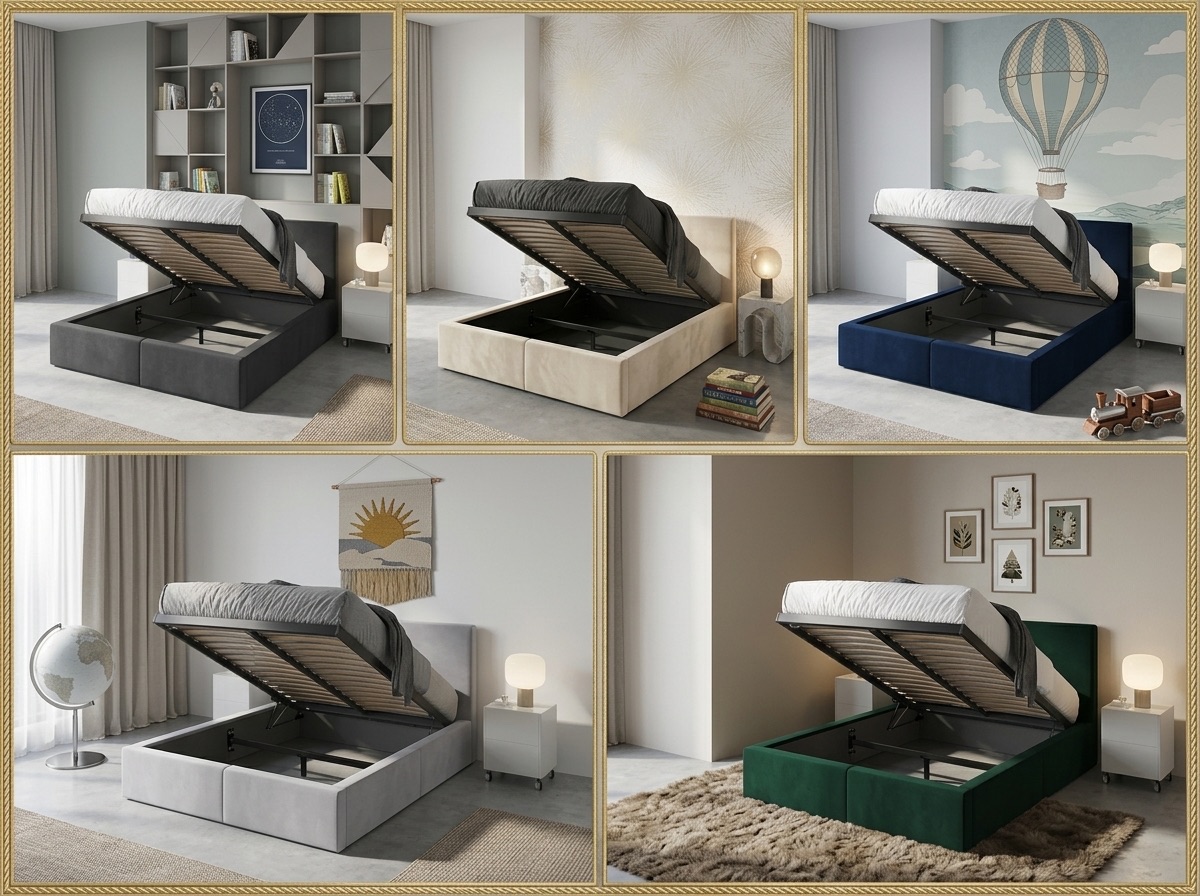 Čalúnená posteľ HILTON v spálni – ako vybrať správnu farbu postele